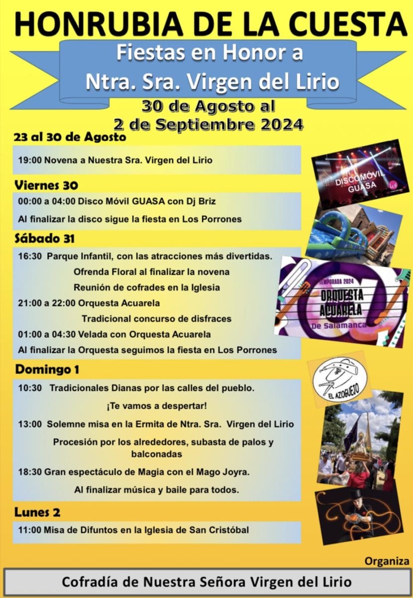 Fiestas en honor a Nuestra Señora del Lirio 2024 Honrubia de la Cuesta